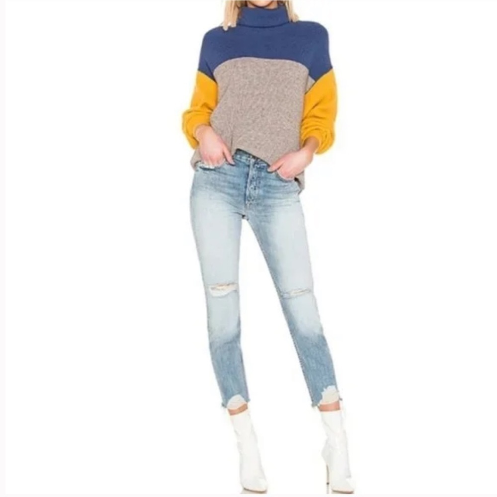 Free People Softly Structured Color Block Sweater… - image 14